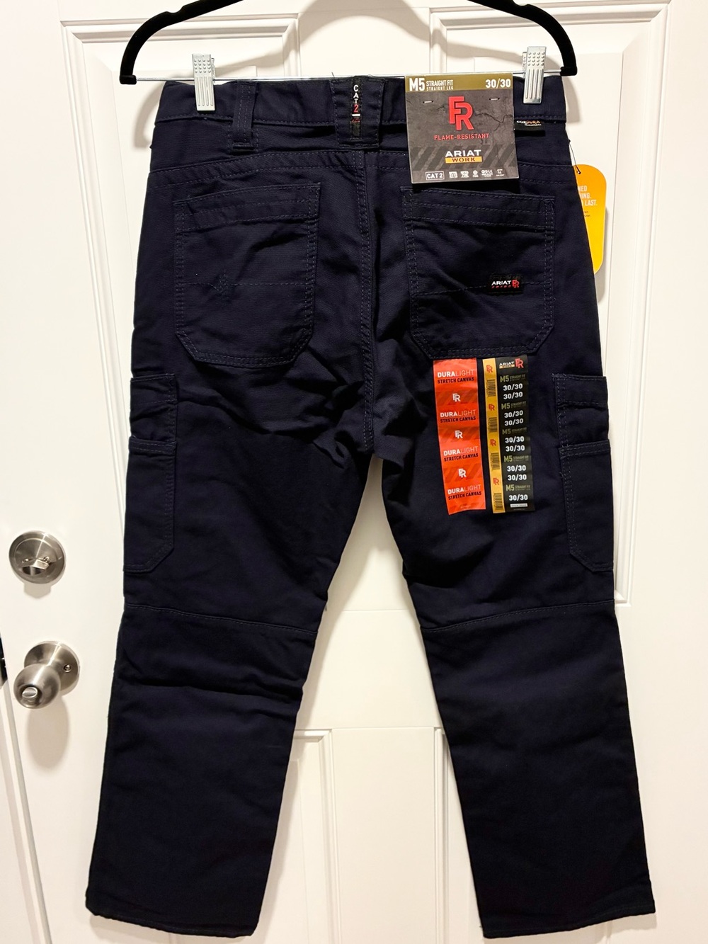Ariat Men's Dark Navy FR M5 Stretch DuraLight Cordura Work Pants - Size: 30/30 - Picture 3 of 10